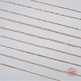925 Sterling Silver Rose Chain Necklace Female