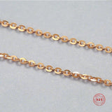 925 Sterling Silver Rose Chain Necklace Female