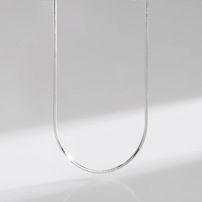 925 Sterling Silver Classic Chain Lobster Clasp Necklace for Women