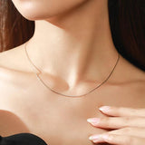 925 Sterling Silver Classic Chain Lobster Clasp Necklace for Women