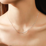 925 Sterling Silver Classic Chain Lobster Clasp Necklace for Women