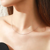 925 Sterling Silver Classic Chain Lobster Clasp Necklace for Women
