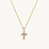 CZ Cross Pendant Choker Necklace 925 Silver Punk Jewelry