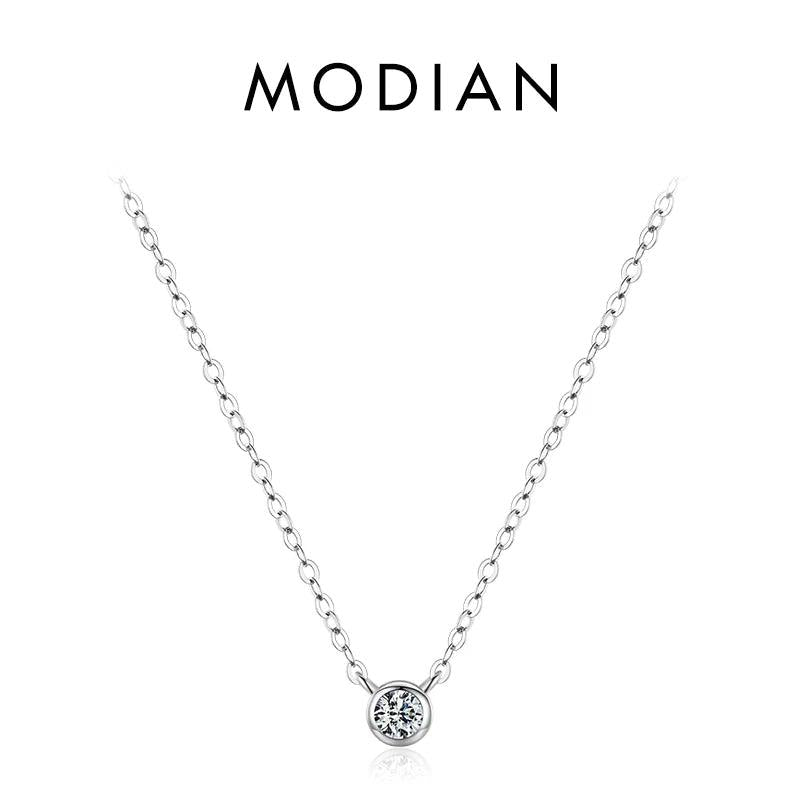 925 Silver 4mm Zircon Pendant Necklace Wedding Jewelry