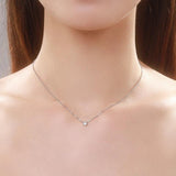 925 Silver 4mm Zircon Pendant Necklace Wedding Jewelry