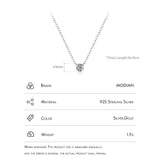 925 Silver 4mm Zircon Pendant Necklace Wedding Jewelry