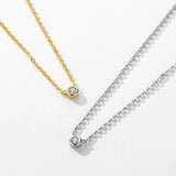 925 Silver 4mm Zircon Pendant Necklace Wedding Jewelry
