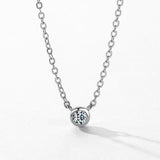 925 Silver 4mm Zircon Pendant Necklace Wedding Jewelry