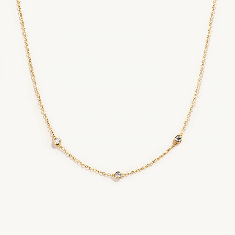 Minimalist Zircon 925 Silver Necklace for Women