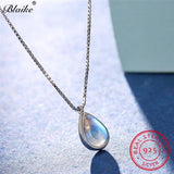 925 Silver Moonstone Water Drop Necklace for Women
