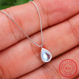 925 Silver Moonstone Water Drop Necklace for Women