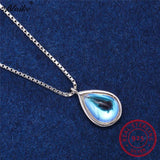 925 Silver Moonstone Water Drop Necklace for Women