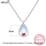 925 Silver Moonstone Water Drop Necklace for Women