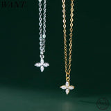 925 Silver Flower Pendant Necklace Zircon Wedding Jewelry