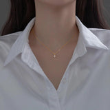 925 Silver Flower Pendant Necklace Zircon Wedding Jewelry