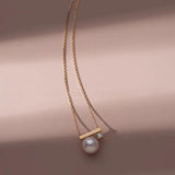 S925 Silver 14K Plated Pearl Necklace for Women