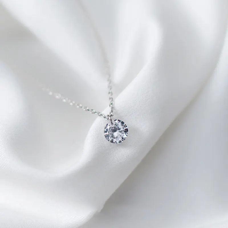 Geometric Zircon Choker Necklace 925 Silver