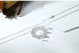 925 Silver Osmanthus Pendant Necklace with Zircon Clavicle Chain