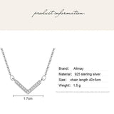 925 Silver Geometric Shape Pendant Necklace Clear CZ Women Girls Party Jewelry