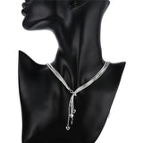 925 Silver Snake Chain Hearts Necklace Wedding Jewelry