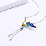 Bird Pendant Necklace Epoxy Tassel Long Necklace Enamel Women's Sweater Chain
