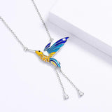 Bird Pendant Necklace Epoxy Tassel Long Necklace Enamel Women's Sweater Chain