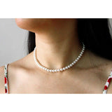 6mm Shell Pearl Sterling Silver Necklace for Women