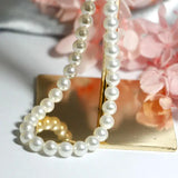 6mm Shell Pearl Sterling Silver Necklace for Women