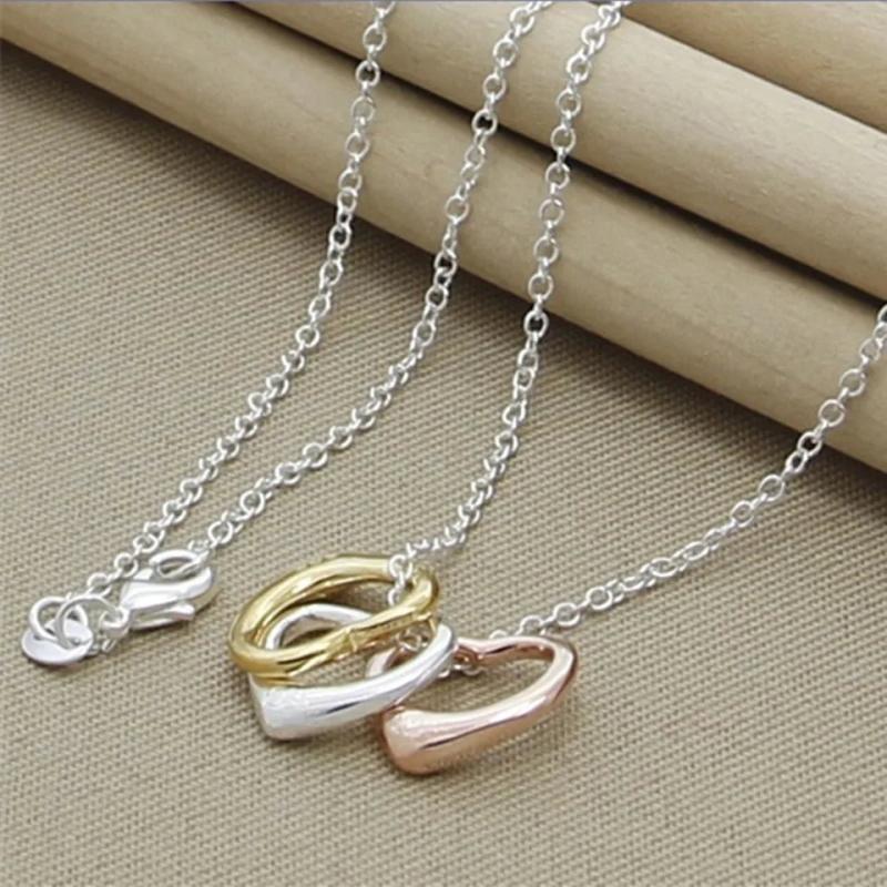 Sterling Silver Heart Pendant Necklace for Women Wedding Jewelry