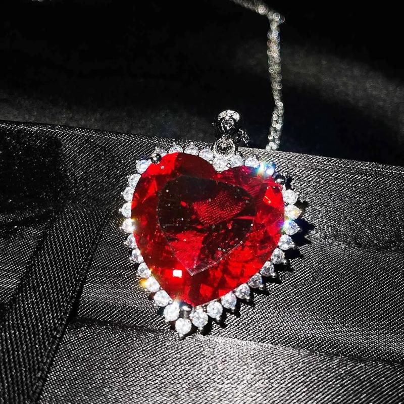 Tanzanite Zircon Heart of the Sea Pendant Necklace for Women