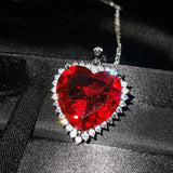 Tanzanite Zircon Heart of the Sea Pendant Necklace for Women