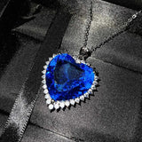 Tanzanite Zircon Heart of the Sea Pendant Necklace for Women