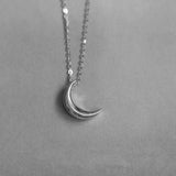 TrustDavis Moon Heart Pendant Necklace 925 Silver DD1209