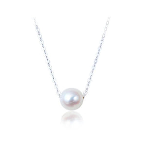 925 Silver Freshwater Pearl Necklace Pendant Women's Jewelry Gift
