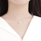 925 Silver Freshwater Pearl Necklace Pendant Women's Jewelry Gift