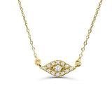 925 Silver Evil Eye Diamond Pendant Necklace Crystal Fine Jewelry