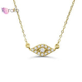 925 Silver Evil Eye Diamond Pendant Necklace Crystal Fine Jewelry
