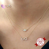 925 Silver Evil Eye Diamond Pendant Necklace Crystal Fine Jewelry