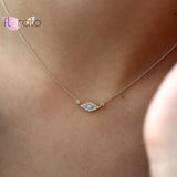 925 Silver Evil Eye Diamond Pendant Necklace Crystal Fine Jewelry