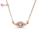 925 Silver Evil Eye Diamond Pendant Necklace Crystal Fine Jewelry
