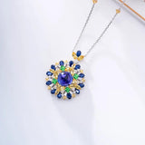Tanzanite Stone Pendant Necklace Silver Chokers Jewelry