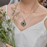 Tanzanite Stone Pendant Necklace Silver Chokers Jewelry