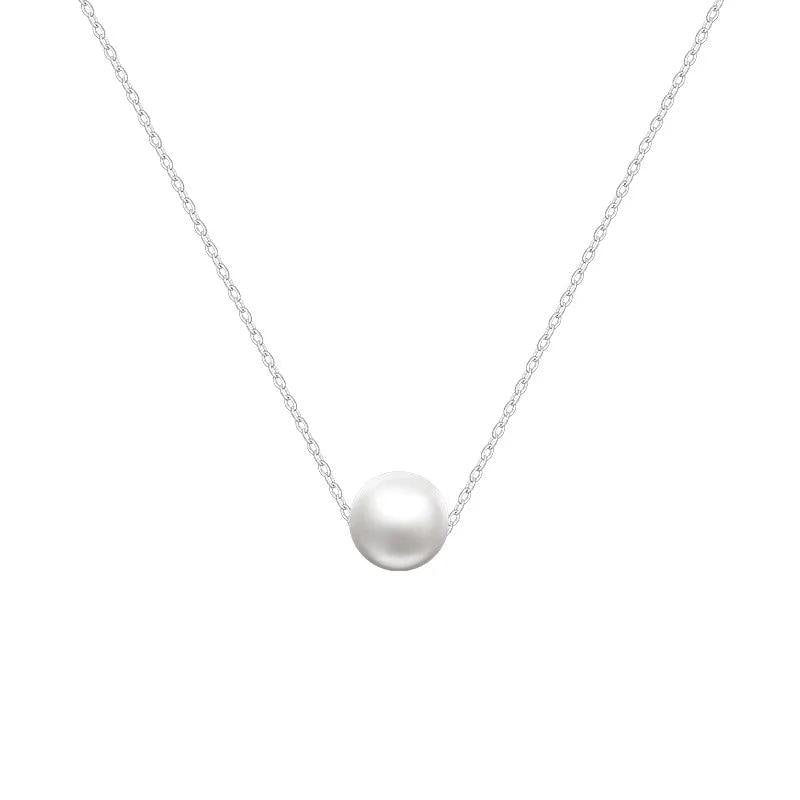 TrustDavis 925 Sterling Silver Pearl Pendant Necklace For Women