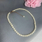 Classic Choker Necklace 925 Silver Shell Pearl 32/40/45cm+7cm Chain