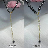 Classic Choker Necklace 925 Silver Shell Pearl 32/40/45cm+7cm Chain