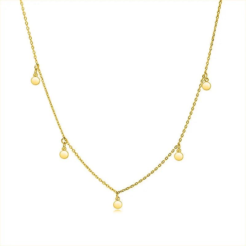 TrustDavis 925 Silver Round Choker Necklace Chain Charm Women Jewelry ED332