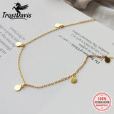 TrustDavis 925 Silver Round Choker Necklace Chain Charm Women Jewelry ED332