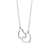 Trustdavis 925 Silver Double Heart Clavicle Necklace Women Wedding Gift