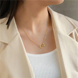 Trustdavis 925 Silver Double Heart Clavicle Necklace Women Wedding Gift