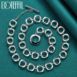 925 Silver Square Round Chain Necklace Wedding Engagement Jewelry